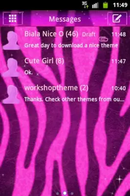 GO SMS Pro Theme Pink Zebra android App screenshot 4